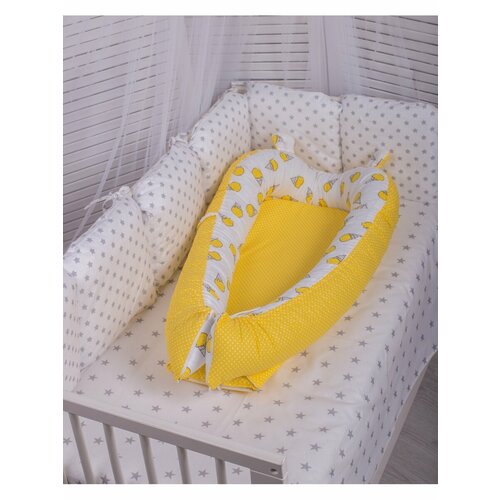 Кокон для новорожденных девочек и мальчиков/ Гнездышко со съёмным детским матрасом / Body pillow