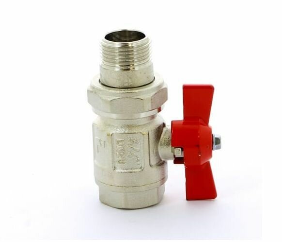 фото Кран латунный шаровой, Вн/Нр, с американкой, 1/2, бабочка, ProExpert.