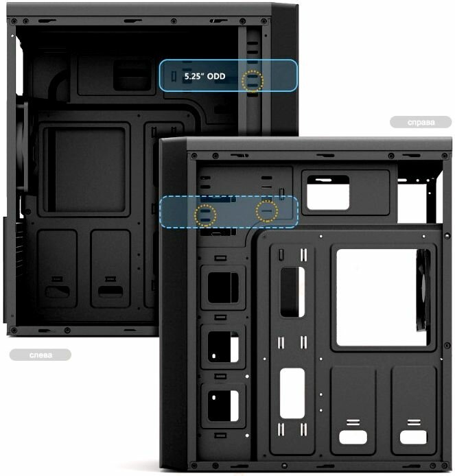 Корпус Zalman черный без БП mATX 1xUSB2.0 1xUSB3.0 audio bott PSU - фото №6