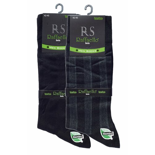 фото Носки raffaello socks, 2 пары, размер 42-45, черный, серый