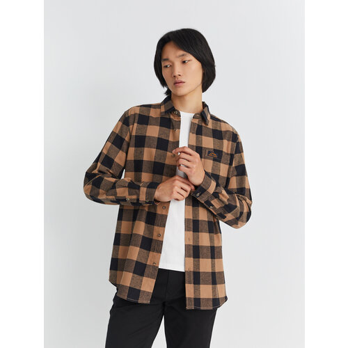 фото Рубашка zolla, размер m, бежевый