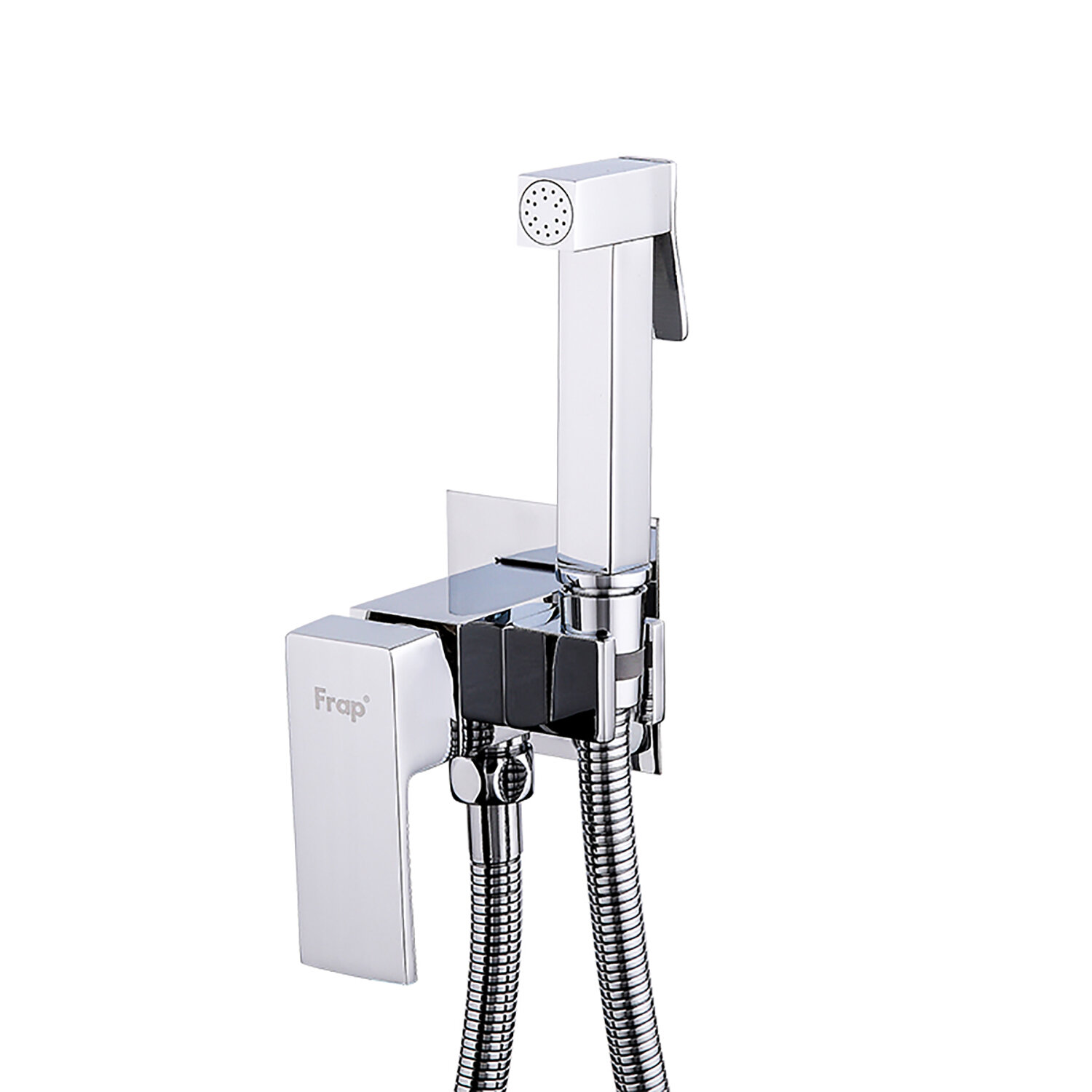 Гигиенический смеситель Frap F7506, однорычажное управление, длина шланга 120 см, хром