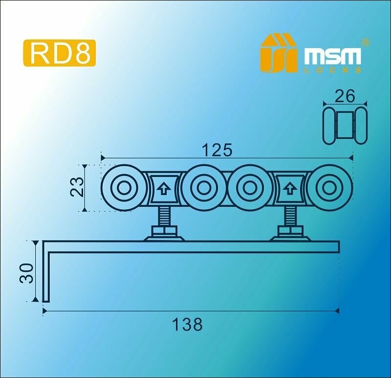 Комплект роликов для раздвижных дверей MSM RD8 - фотография № 3