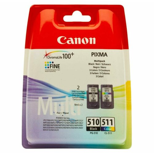 Картридж CANON PG-510+CL-511 к PIXMA MP240/260/320/330 набор цветной +черный картридж canon pg 510 cl 511 2970b010 оригинальный струйный картридж canon 2970b010 220 стр черный цветной