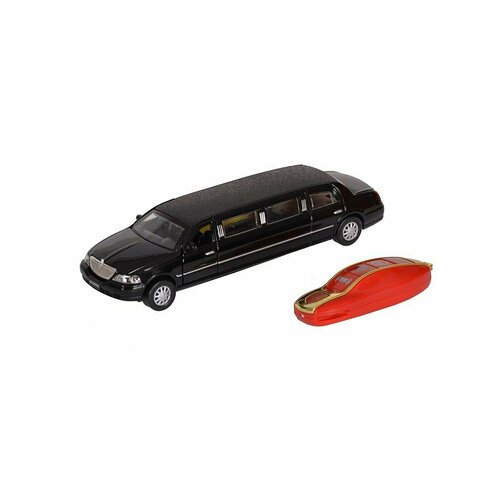 Модель машины Lincolne Limousine 1/32 (17см) свето-звуковые эффекты, брелок, черный, 1 шт.