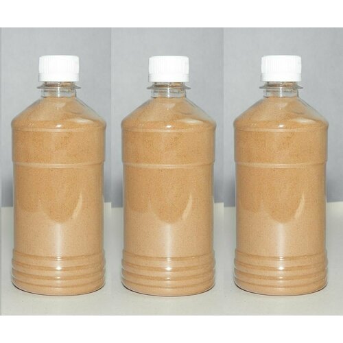 Бежевый кварцевый песок 2400г(3шт по 800г) для творчества, декора, рисования и светового стола, флорариума (фр. 0,1-0,3)