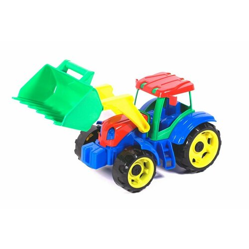 Трактор Каролина Трудяга, яркие цвета, двигающийся в широком диапазоне ковш (40-0064) игрушка трактор трудяга 40 0064