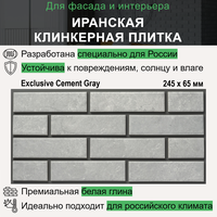 Интерьерная / Фасадная Клинкерная Плитка Exclusive Cement Gray 245x65 мм, 32 шт(0,5 м²)