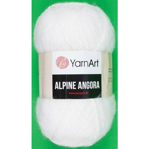 Пряжа Yarnart Alpine angora молочный (332), 20%шерсть/80% акрил, 150м, 150г, 3шт