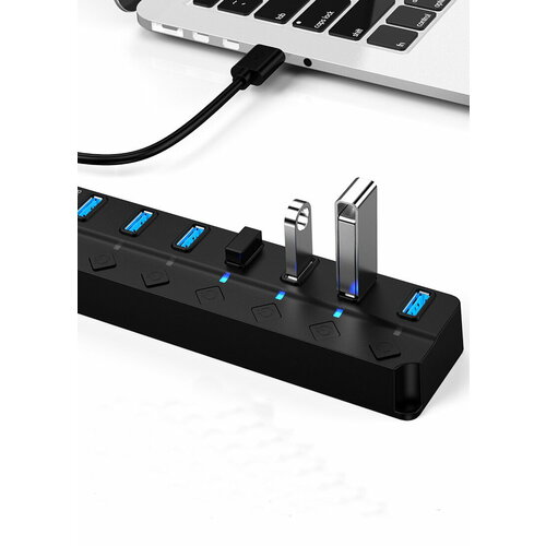 USB 30 Hub 7-портовый высокоскоростной USB-разветвитель провод 12 метра 127500₽