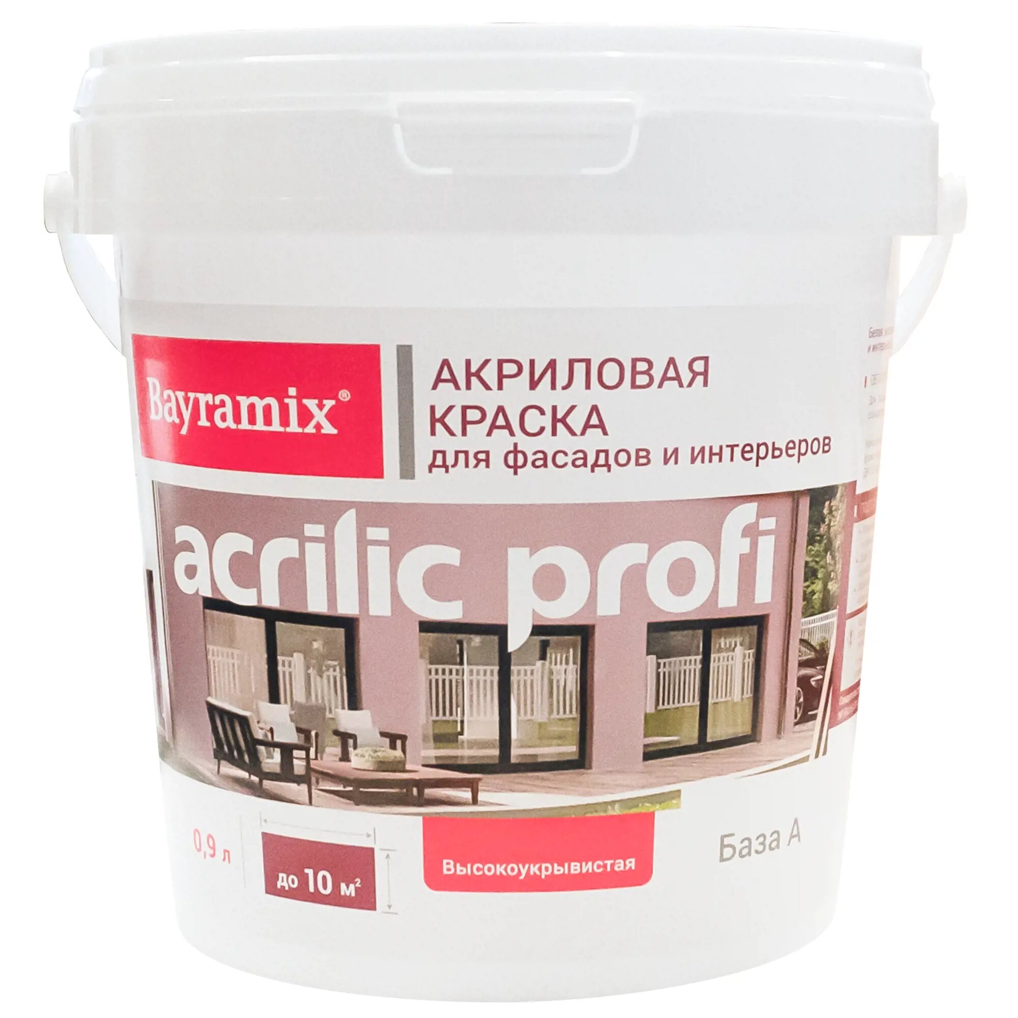 Краска для фасадов и интерьеров Bayramix Acrylic Profi база А 0.9 л