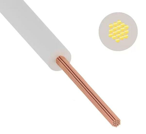 фото Провод NOVKABEL cabH05V-K-1x1-b200-whi, cabH05V-K-1x1-b200-whi, монтажный UNIFLEX H05V-K 300/500В 1x1.0мм2 Cu5 DIN VDE 0281, белый ПВ, кратно 1м