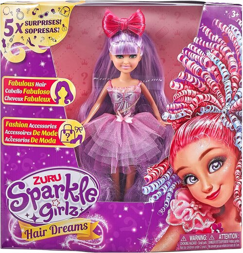 Zuru Sparkle Girlz Кукла Hair Dreams Радужная фея с фиолетовыми волосами 100313