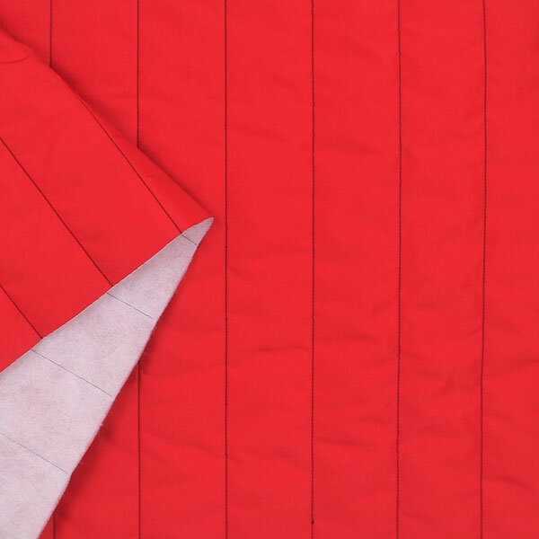 Ткань для пальто и курток стежка красная полосы 100х140 см