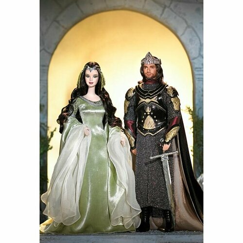 Набор кукол Barbie Lord Of The Rings Barbie and Ken as Arwen and Aragorn (Властелин колец Барби и Кен Арвен и Арагорн) кукла barbie black and white tweed suit барби черно белый твидовый костюм