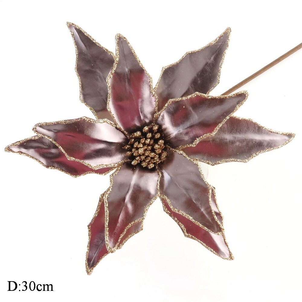 Цветок искусственный декоративный новогодний, d 30 см, цвет мистик