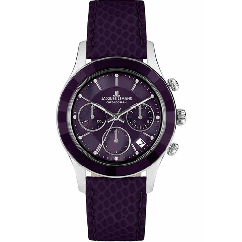фото Наручные часы jacques lemans sport, черный, фиолетовый