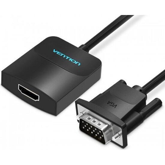 Мультимедиа конвертер Vention VGA + аудио > HDMI, гибкий, черный (ACNBB)