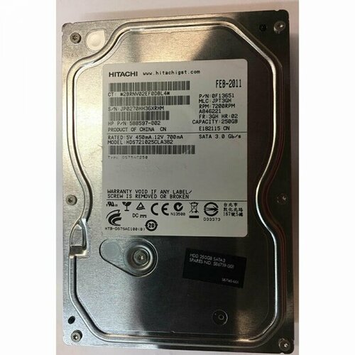 Жесткий диск HP 588597-002 250Gb SATAII 35 HDD 2223500₽