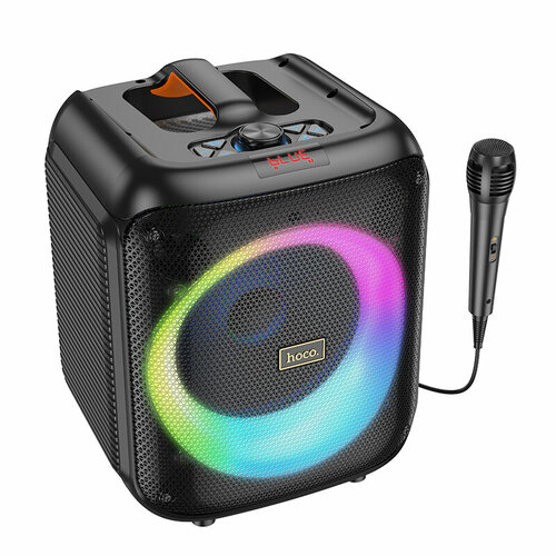 Портативная акустическая система HOCO HA1 Karaoke FM RGB черный 770000₽