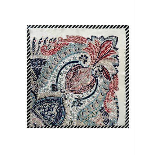 фото Платок ,70х70 см, красный, черный hangzhou weihe trade co., ltd