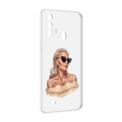 Чехол MyPads блондинка-в-очках женский для Oukitel C31 Pro задняя-панель-накладка-бампер