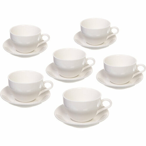 Чайный набор 12 предметов «White magic» (6 кружек 170мл+6 блюдец) айсберг