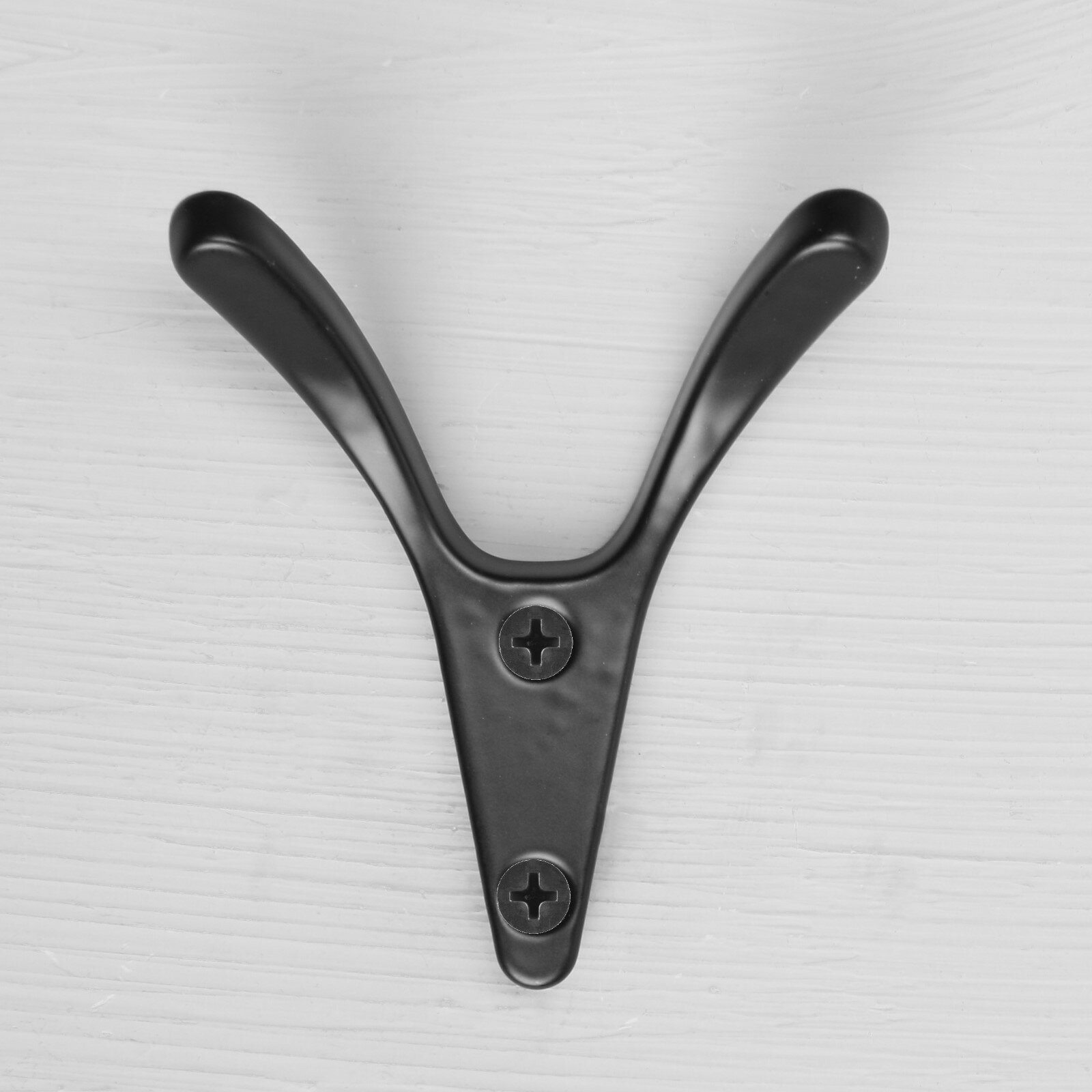 Крючок мебельный CAPPIO FOX, двухрожковый, цвет черный - фотография № 4