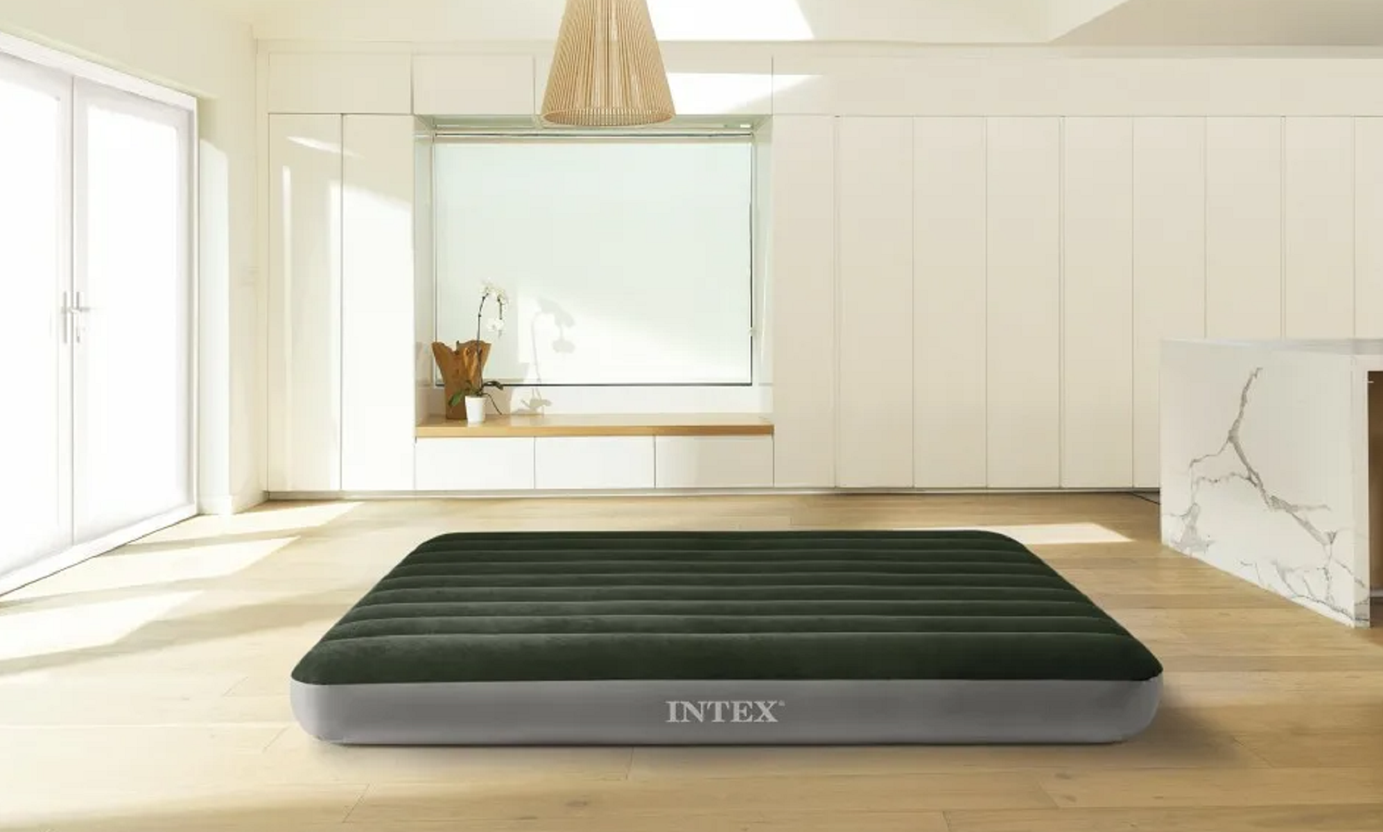 Надувной матрас Intex Prestige Downy Bed (64109), серый/зеленый