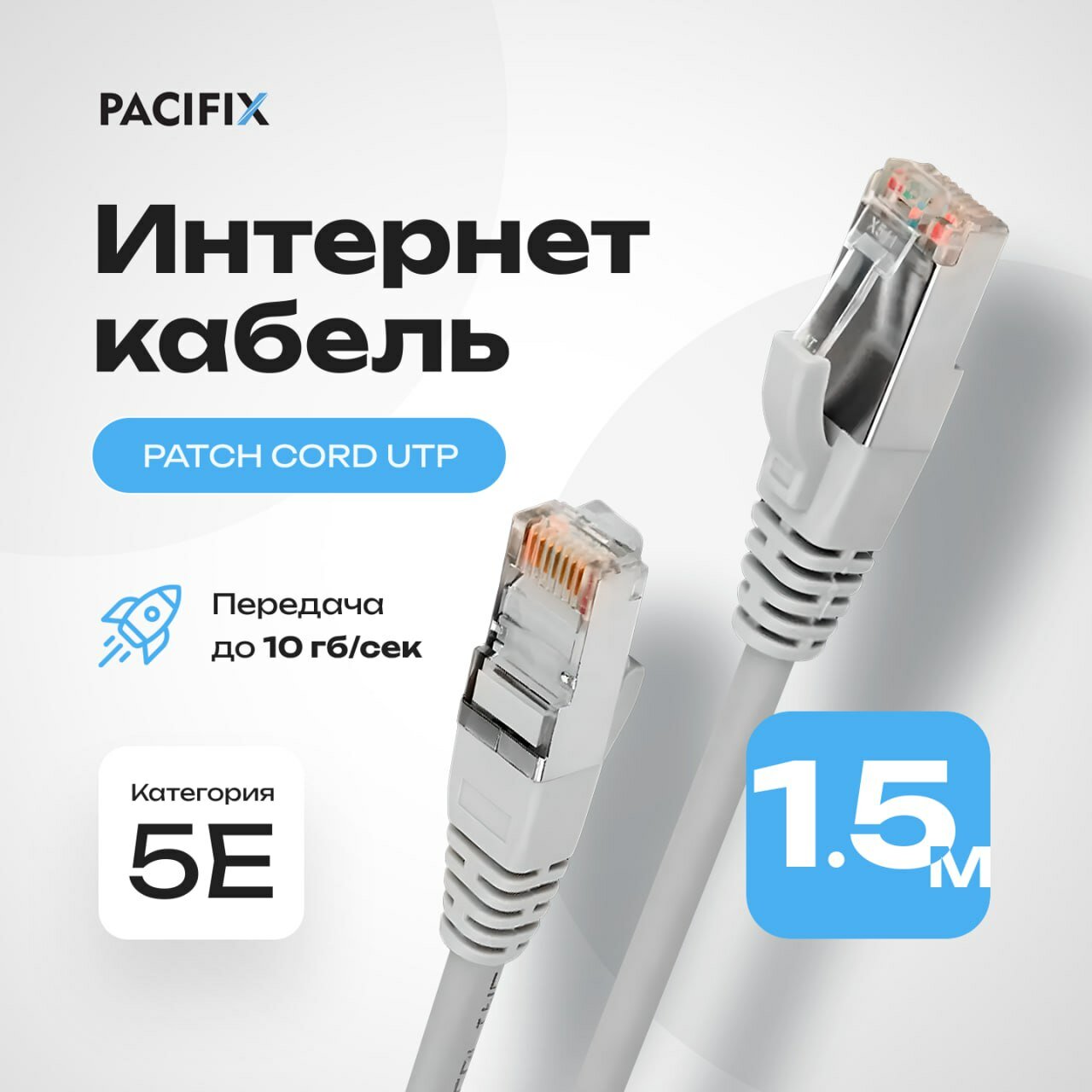 Патч-корд Pacifix UTP CAT5E (1.5M/RJ-45/5Е)