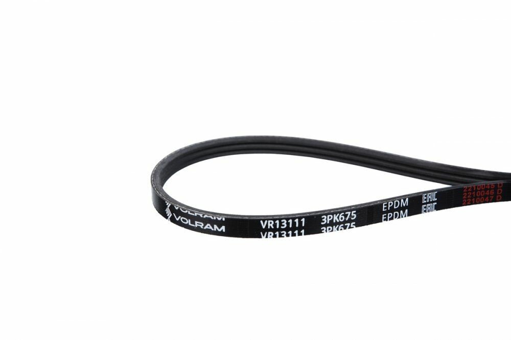 Ремень приводной Volram VR13111 поликлиновый ГУР аналог 3PK675 Hyundai Tucson, Elantra 3; Kia Sportage 2, Cerato VR13111