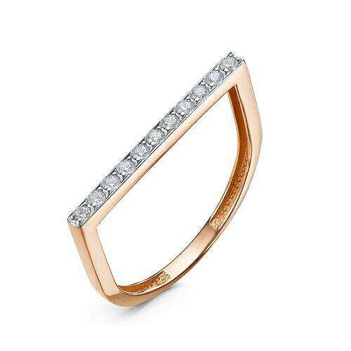 фото Кольцо diamant online, золото, 585 проба, фианит, размер 17, прозрачный