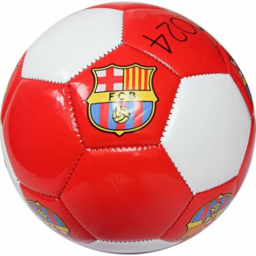 Мяч футбольный Barcelona, машинная сшивка красно/белый Спортекс E40759-2