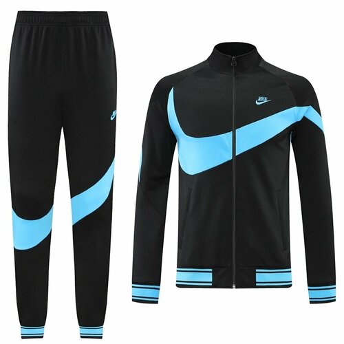 фото Костюм , олимпийка и брюки, силуэт полуприлегающий, карманы, размер s, голубой, черный безбренда
