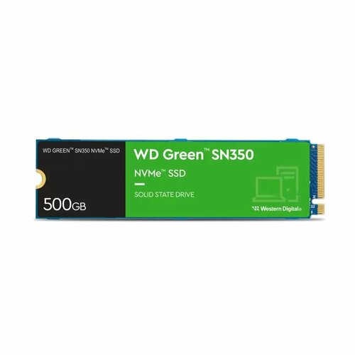 Внутренний SSD-диск WD Green SN350 NVMe 500GB (WDS500G2G0C) твердотельный накопитель western digital green sn350 nvme 500gb wds500g2g0c