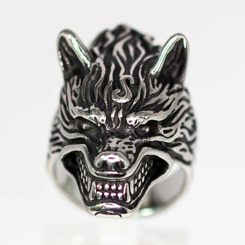 Кольцо Злой волк, размер 23, серебряный
