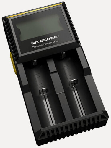 Изображение товара Зарядное устройство Nitecore D2 18650/16340 на 2*АКБ Intellicharge V2, совместим с Li-ion и Ni-MH/Ni-Cd аккумуляторами, с автоматическим определением