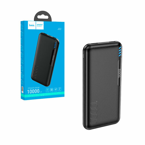 Внешний аккумулятор (Power Bank) Hoco J82 для 10000mAh (2A, 2USB, MicroUSB, Type-C) (черный)