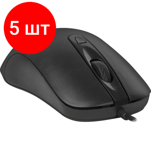 Комплект 5 штук Мышь компьютерная Defender Classic MB-230 4кн1000-1200dpi черный проводн 75100₽