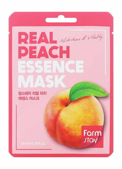 Тканевая маска для лица с экстрактом персика FarmStay Real Peach Essence Mask