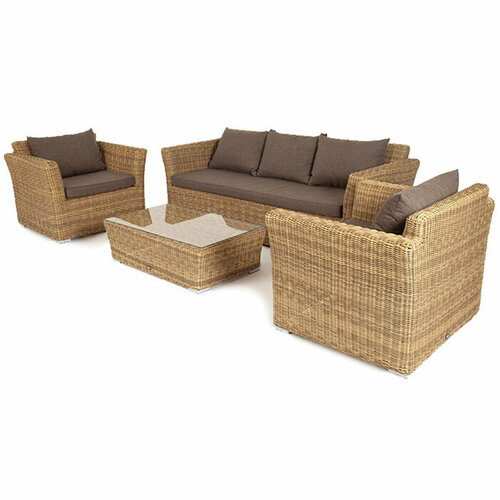 Комплект мебели 4SiS Капучино KS3С2T-4-SET, цвет соломенный шезлонг 4sis рим с подушкой соломенный