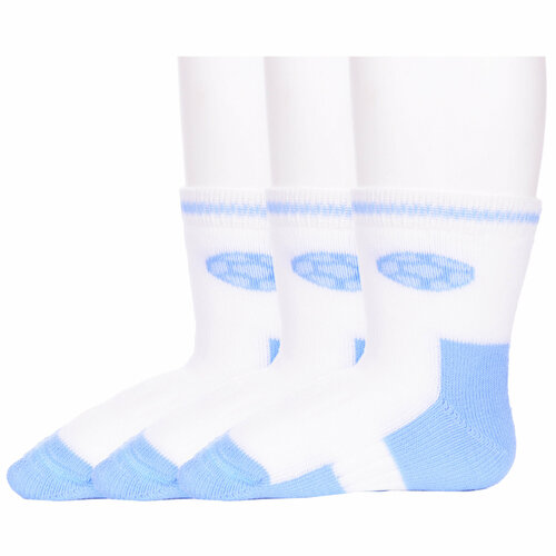 фото Носки lorenzline 3 пары, размер 8-10, голубой, белый