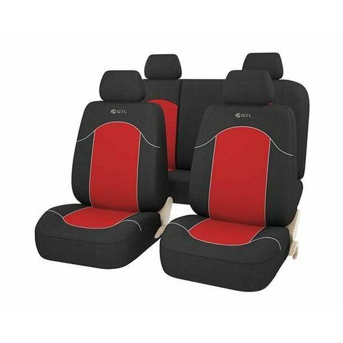 Авточехлы универсальные GTL FAST (цвет красный, комплект на все сиденья)