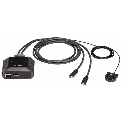 ATEN 2-Port USB-C 4K DisplayPort Cable KVM Switch квм удлинитель aten usb hdmi hdbaset2 0 kvm extender 4k 100м ce820 ata g