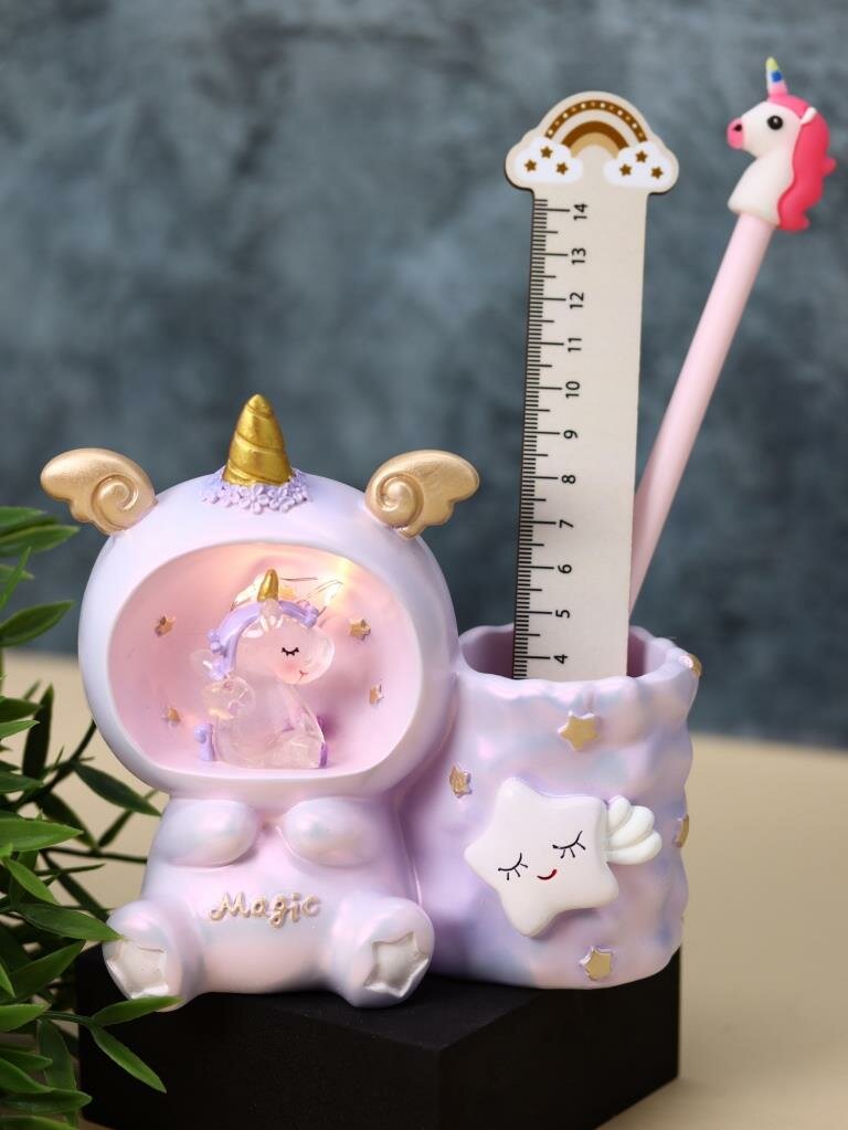Ночник, светильник детский, органайзер для канцелярии Magic unicorn pink