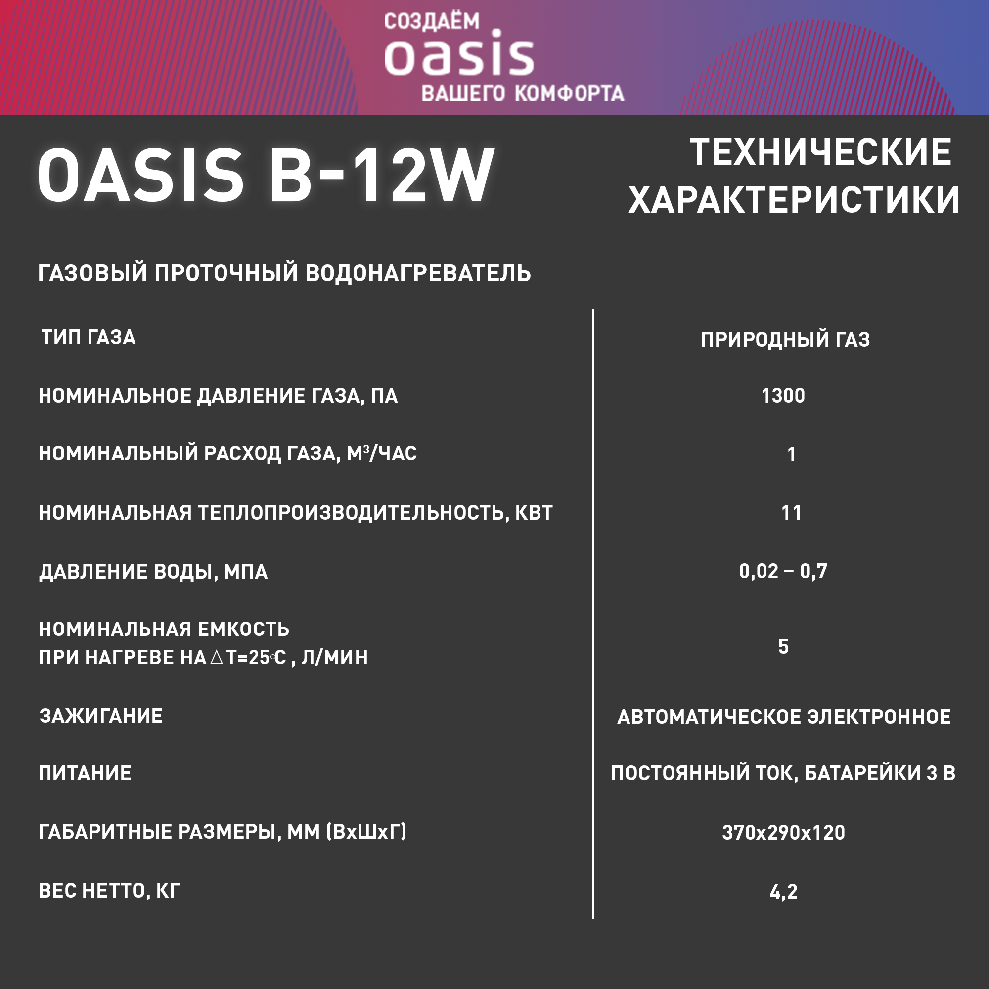 Газовый водонагреватель Oasis - фото №8