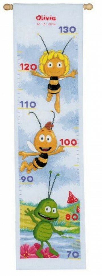 Ростомер "Пчелка Майя и друзья" #PN-0148477 Vervaco Набор для вышивания 18 x 70 см Счетный крест