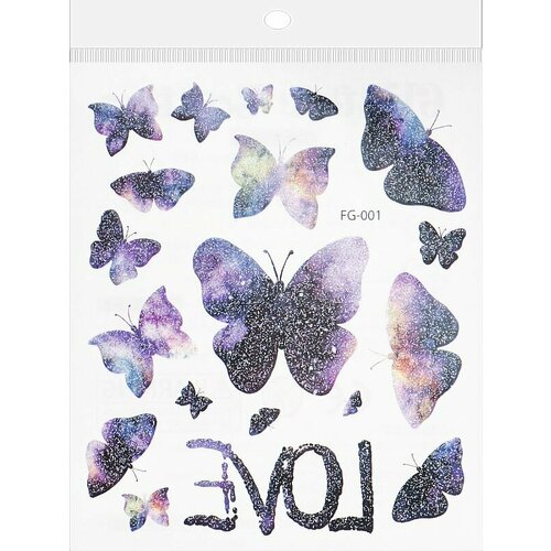 Татуировка-наклейка с блестками 105х12см 6 шт в пакете цена за единицу Арт ТА-3349 ТА-3349 338₽