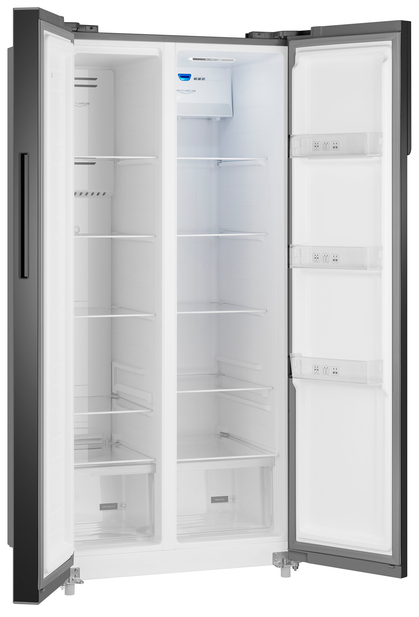 Отдельностоящий холодильник с инвертором Weissgauff WSBS 500 Inverter NoFrost Beige Glass - фотография № 6