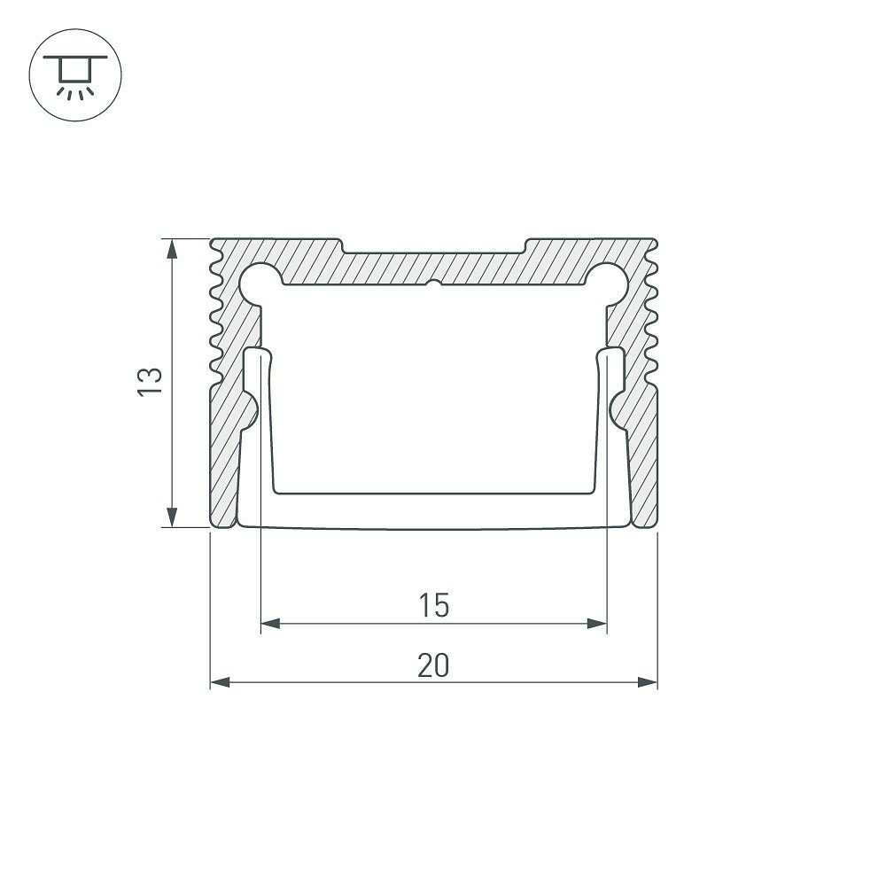 Профиль Arlight SL-SLIM20-H13-3000 ANOD (, Алюминий)